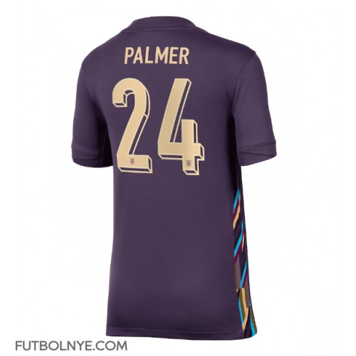 Camiseta Inglaterra Cole Palmer #24 Visitante Equipación para mujer Eurocopa 2024 manga corta